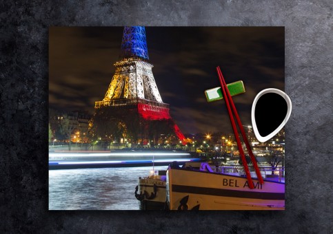 set de table personnalisé Tour Eiffel tricolore