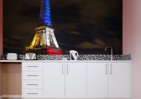 Habillage mural Tour Eiffel tricolore