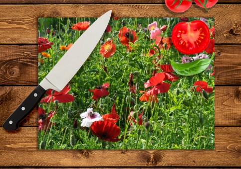 Planche à  découper Coquelicots