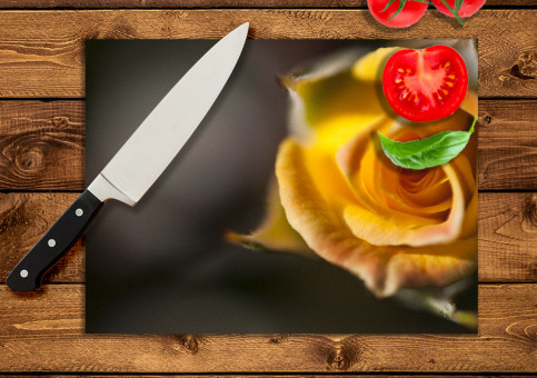 Planche à  découper Rose jaune
