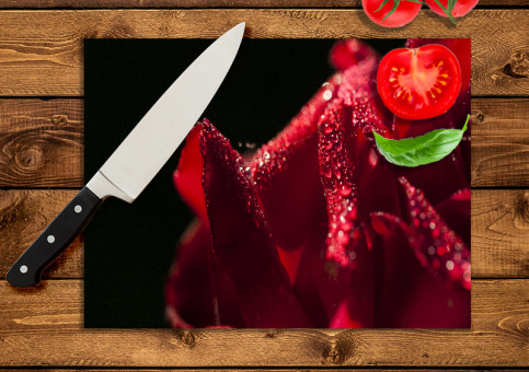 Planche à  découper Rose rouge