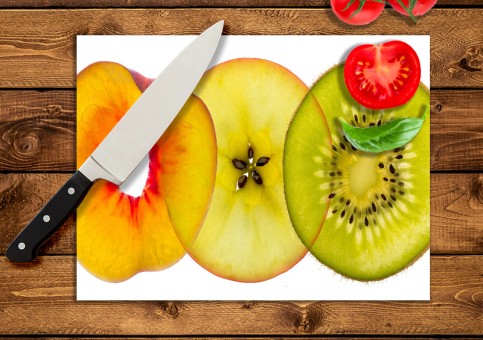 Planche à  découper meli-mélo 3 fruits
