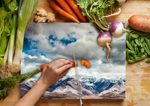 Planche à  découper Montagnes et nuages