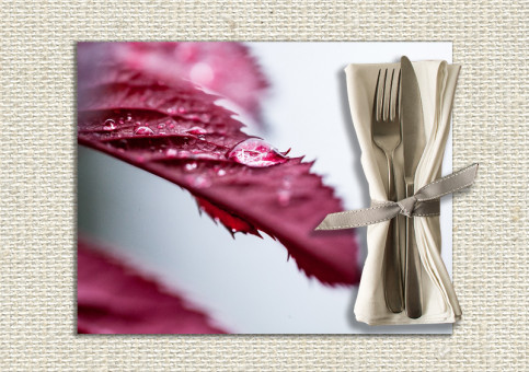 set de table personnalisé Feuille de rosier Grandhuit