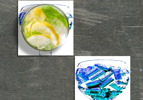 Dessous de verre Bouchons bleus