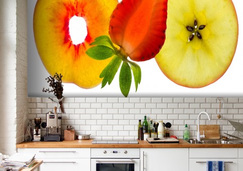 Habillage mural composition 3 fruits