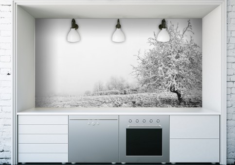 Habillage mural paysage de neige