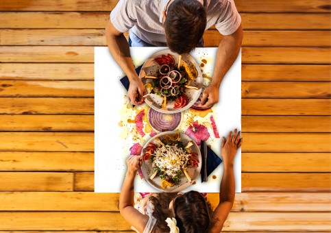 Plateau de table personnalisé Oignons rouges