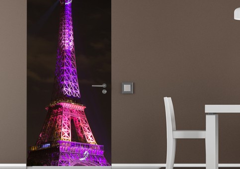Habillage de porte Tour Eiffel Rose