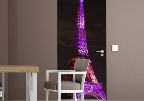 Habillage de porte Tour Eiffel Rose