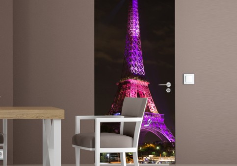 Habillage de porte Tour Eiffel Rose