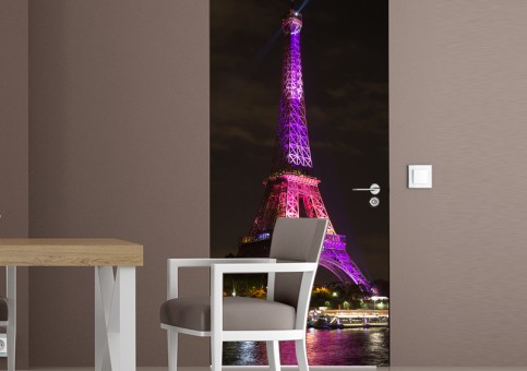 Habillage de porte Tour Eiffel Rose
