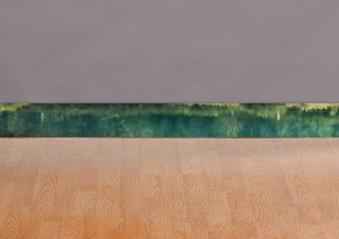 Plinthes personnalisées paysage lac turquoise