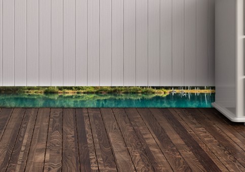 Plinthes personnalisées paysage lac turquoise